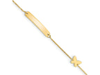 FJC Finejewelers 14 kt Yellow Gold Polished 5.5in Butterfly ID Bracelet 5.5 Inches x 4 mm