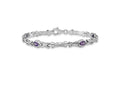 FJC Finejewelers 14 kt White Gold Amethyst Bracelet 7 Inches x 5 mm