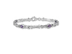 FJC Finejewelers 14 kt White Gold Amethyst Bracelet 7 Inches x 5 mm