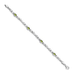FJC Finejewelers 14 kt White Gold Peridot Bracelet 7 Inches x 5 mm