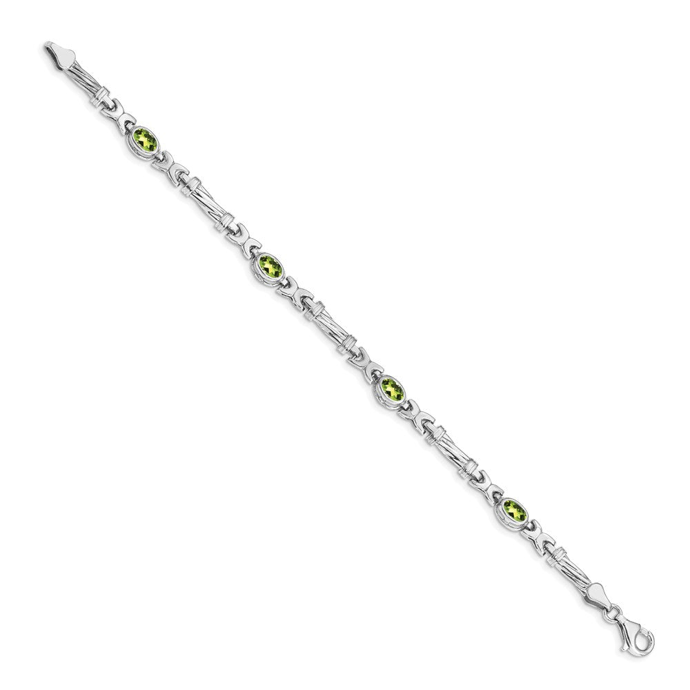 FJC Finejewelers 14 kt White Gold Peridot Bracelet 7 Inches x 5 mm