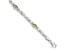 FJC Finejewelers 14 kt White Gold Peridot Bracelet 7 Inches x 5 mm