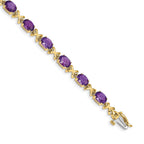 FJC Finejewelers 14 kt Yellow Gold Fancy 7x Oval Amethyst Bracelet 7 Inches x 5 mm