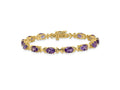 FJC Finejewelers 14 kt Yellow Gold Fancy 7x Oval Amethyst Bracelet 7 Inches x 5 mm