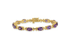 FJC Finejewelers 14 kt Yellow Gold Fancy 7x Oval Amethyst Bracelet 7 Inches x 5 mm