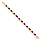 FJC Finejewelers 14 kt Yellow Gold 7x Oval Garnet Bracelet 7 Inches x 5 mm