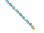 FJC Finejewelers 14 kt Yellow Gold Blue Topaz Bracelet 7 Inches x 5 mm