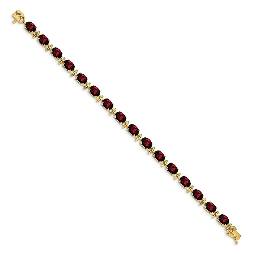 FJC Finejewelers 14 kt Yellow Gold Fancy Garnet Bracelet 7 Inches x 5 mm