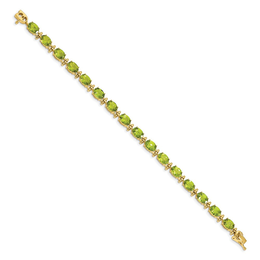 FJC Finejewelers 14 kt Yellow Gold Fancy Peridot Bracelet 7 Inches x 5 mm