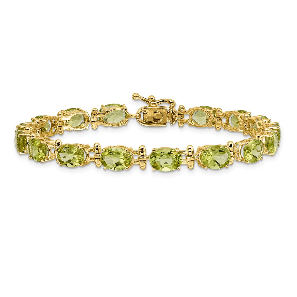 FJC Finejewelers 14 kt Yellow Gold Fancy Peridot Bracelet 7 Inches x 5 mm