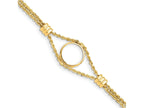 FJC Finejewelers 14 kt Yellow Gold Coin Holder Rope Chain with 4 Stations 14.0mm Prong Coin Bezel Bracelet 7.25 Inches x