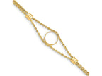 FJC Finejewelers 14 kt Yellow Gold Rope Chain with 2 Stations 13.0mm Prong Coin Bezel Bracelet 7.25 Inches x 17.8 mm