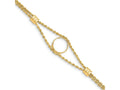 FJC Finejewelers 14 kt Yellow Gold Rope Chain with 2 Stations 13.0mm Prong Coin Bezel Bracelet 7.25 Inches x 17.8 mm