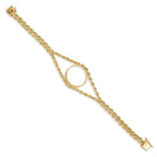 FJC Finejewelers 14 kt Yellow Gold Double Rope 21.6mm Prong Coin Bezel Bracelet 7.5 Inches x 28.2 mm