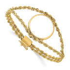 FJC Finejewelers 14 kt Yellow Gold Double Rope 21.6mm Prong Coin Bezel Bracelet 7.5 Inches x 28.2 mm