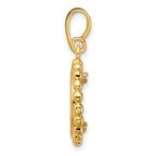 FJC Finejewelers 14 kt Yellow Gold with Beaded Edge 13.0mm Prong Coin Bezel Pendant