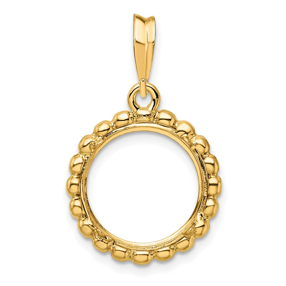 FJC Finejewelers 14 kt Yellow Gold with Beaded Edge 13.0mm Prong Coin Bezel Pendant
