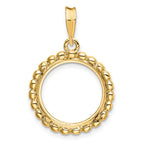 FJC Finejewelers 14 kt Yellow Gold with Beaded Edge 15.0mm Prong Coin Bezel Pendant