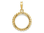 FJC Finejewelers 14 kt Yellow Gold with Beaded Edge 15.0mm Prong Coin Bezel Pendant