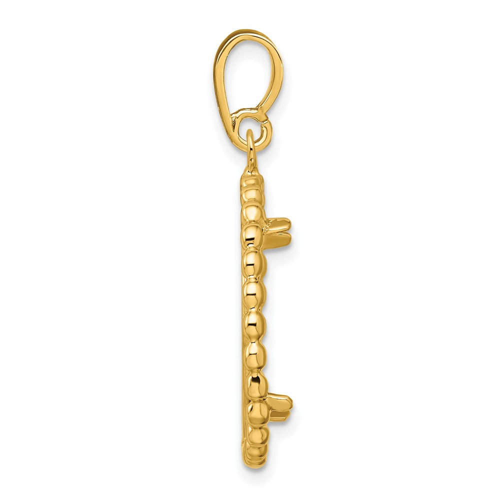 FJC Finejewelers 14 kt Yellow Gold with Beaded Edge 17.8mm Prong Coin Bezel Pendant