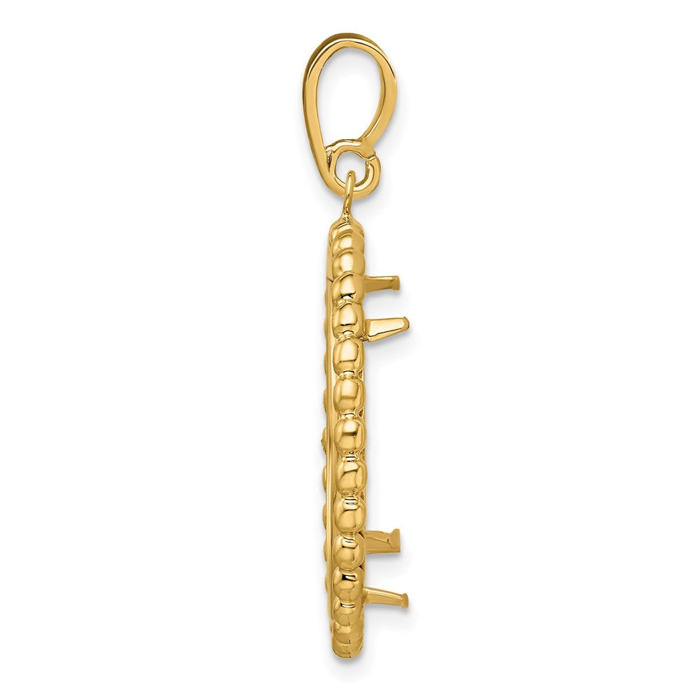 FJC Finejewelers 14 kt Yellow Gold with Beaded Edge 21.6mm Prong Coin Bezel Pendant