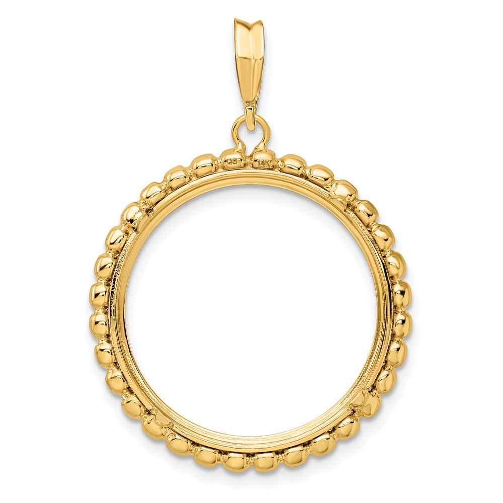 FJC Finejewelers 14 kt Yellow Gold with Beaded Edge 21.6mm Prong Coin Bezel Pendant