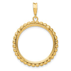 FJC Finejewelers 14 kt Yellow Gold with Beaded Edge 21.6mm Prong Coin Bezel Pendant