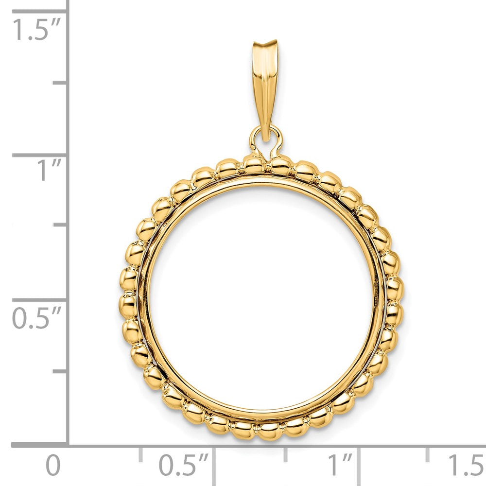 FJC Finejewelers 14 kt Yellow Gold with Beaded Edge 21.6mm Prong Coin Bezel Pendant