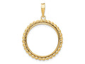 FJC Finejewelers 14 kt Yellow Gold with Beaded Edge 21.6mm Prong Coin Bezel Pendant