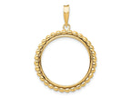 FJC Finejewelers 14 kt Yellow Gold with Beaded Edge 21.6mm Prong Coin Bezel Pendant