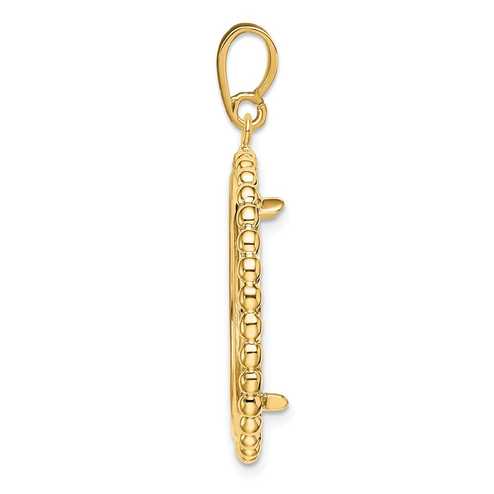 FJC Finejewelers 14 kt Yellow Gold with Beaded Edge 22.0mm Prong Coin Bezel Pendant