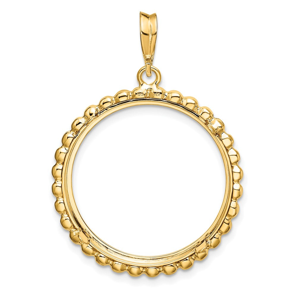 FJC Finejewelers 14 kt Yellow Gold with Beaded Edge 22.0mm Prong Coin Bezel Pendant