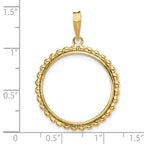 FJC Finejewelers 14 kt Yellow Gold with Beaded Edge 22.0mm Prong Coin Bezel Pendant