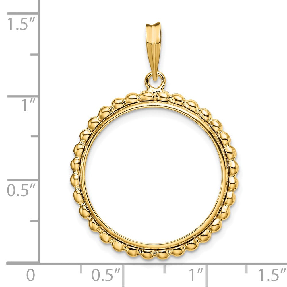FJC Finejewelers 14 kt Yellow Gold with Beaded Edge 22.0mm Prong Coin Bezel Pendant