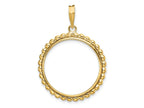 FJC Finejewelers 14 kt Yellow Gold with Beaded Edge 22.0mm Prong Coin Bezel Pendant