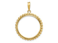 FJC Finejewelers 14 kt Yellow Gold with Beaded Edge 22.0mm Prong Coin Bezel Pendant