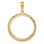 FJC Finejewelers 14 kt Yellow Gold with Beaded Edge 27.0mm Prong Coin Bezel Pendant