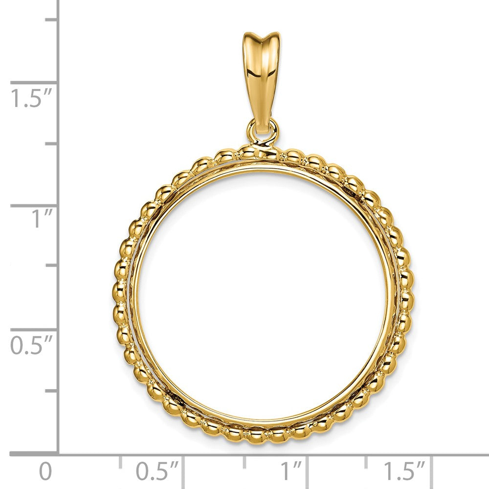 FJC Finejewelers 14 kt Yellow Gold with Beaded Edge 27.0mm Prong Coin Bezel Pendant