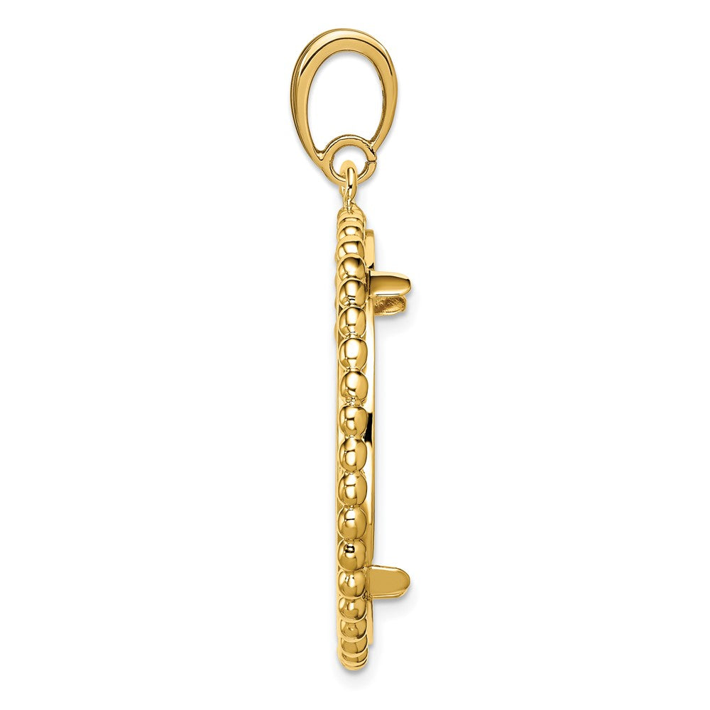 FJC Finejewelers 14 kt Yellow Gold with Beaded Edge 27.0mm Prong Coin Bezel Pendant