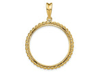 FJC Finejewelers 14 kt Yellow Gold with Beaded Edge 27.0mm Prong Coin Bezel Pendant
