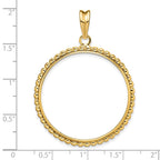 FJC Finejewelers 14 kt Yellow Gold with Beaded Edge 32.7mm Prong Coin Bezel Pendant