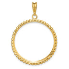 FJC Finejewelers 14 kt Yellow Gold with Beaded Edge 32.7mm Prong Coin Bezel Pendant