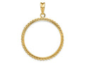 FJC Finejewelers 14 kt Yellow Gold with Beaded Edge 32.7mm Prong Coin Bezel Pendant