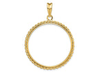 FJC Finejewelers 14 kt Yellow Gold with Beaded Edge 32.7mm Prong Coin Bezel Pendant