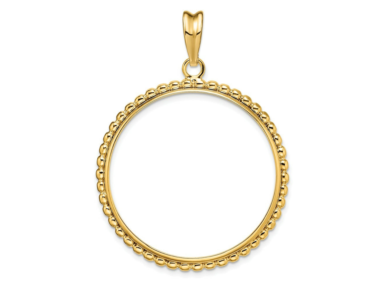 FJC Finejewelers 14 kt Yellow Gold with Beaded Edge 32.7mm Prong Coin Bezel Pendant