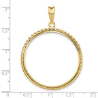 FJC Finejewelers 14 kt Yellow Gold with Beaded Edge 34.2mm Prong Coin Bezel Pendant