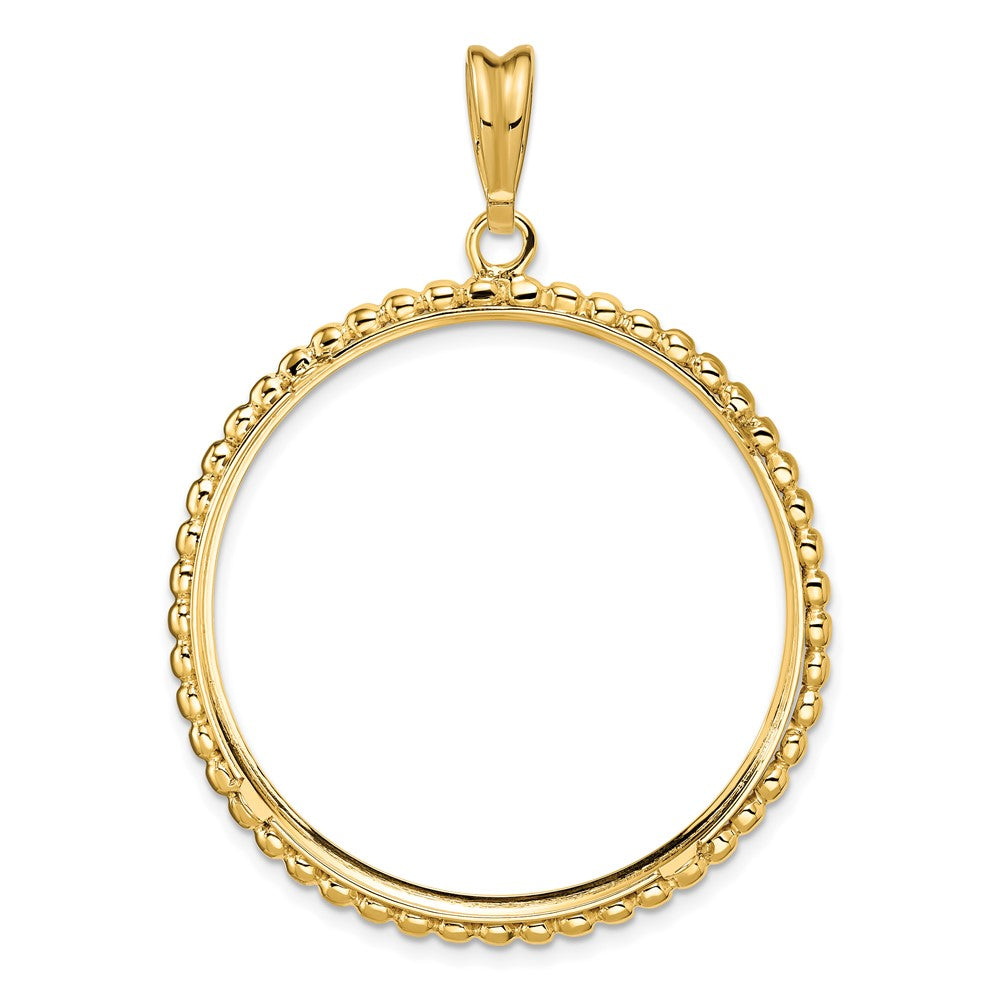 FJC Finejewelers 14 kt Yellow Gold with Beaded Edge 34.2mm Prong Coin Bezel Pendant