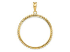 FJC Finejewelers 14 kt Yellow Gold with Beaded Edge 34.2mm Prong Coin Bezel Pendant