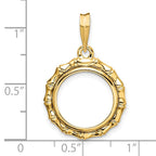 FJC Finejewelers 14 kt Yellow Gold Polished Bamboo 14.0mm Prong Coin Bezel Pendant