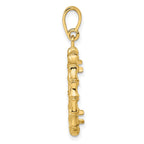 FJC Finejewelers 14 kt Yellow Gold Polished Bamboo 18.0mm Prong Coin Bezel Pendant